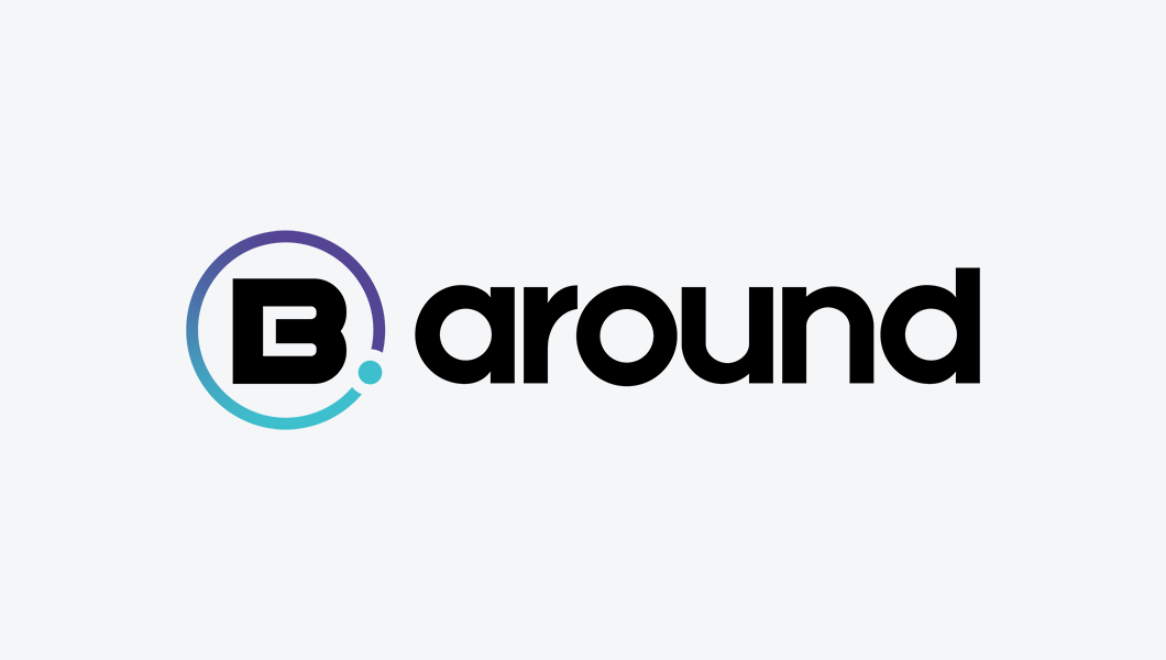 a black and blue logo