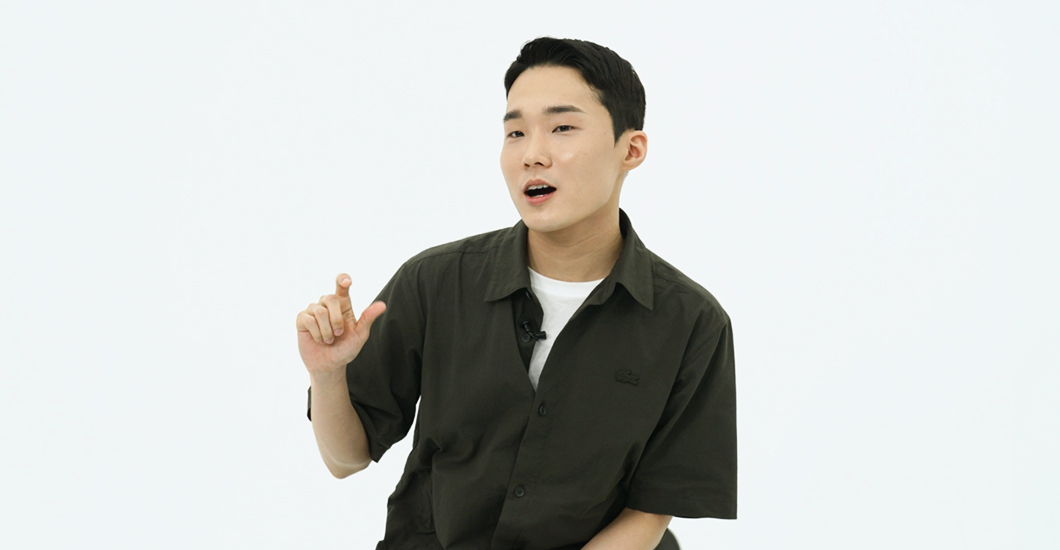 a man in a black shirt