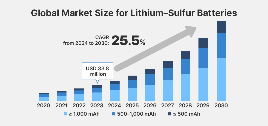 리튬황배터리 시장 성장 그래프
