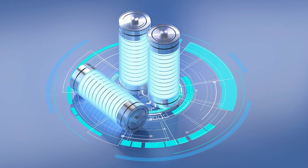 배터리와 디지털 그래픽 요소